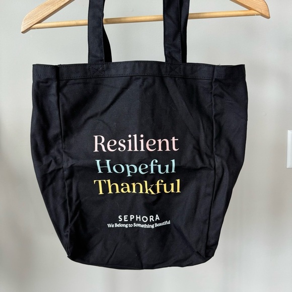 NWOT! Sephora Resilient Hopeful Thankful Canvas Bag - Picture 2 of 7